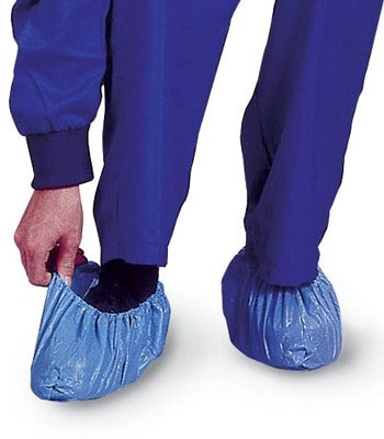 BLUE CPE PLASTIC DISPOSABLE SHOECOVERS